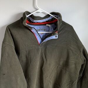 Orvis Men's Heavy Dark Green Pullover Jacket